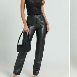 Showpo Charcoal Faux Leather Pants